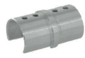 180 Degree Straight Slotted Tube Connector - SW Slotted Tube Conector: satin brushed finish preview