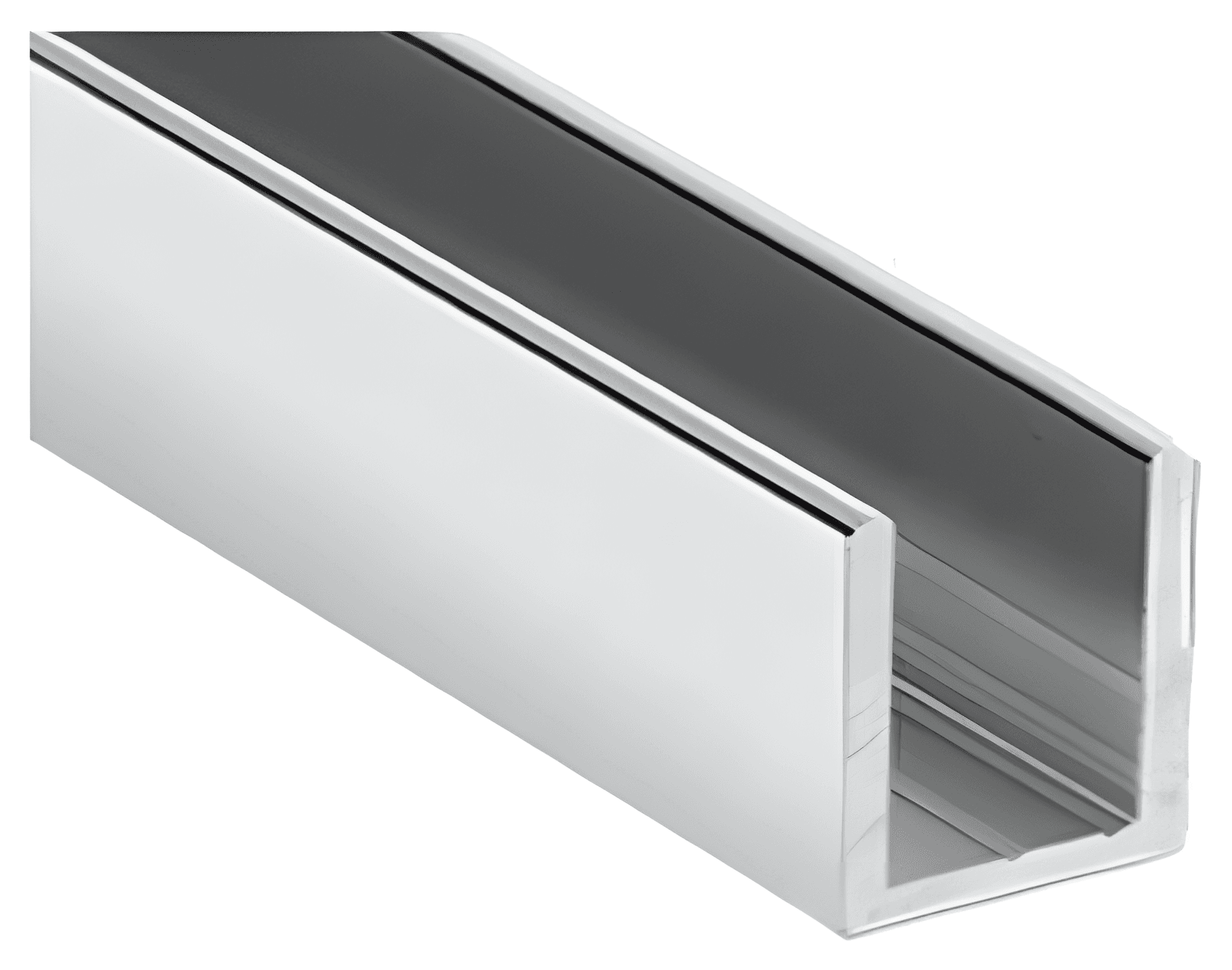 Glass U Channel, 20 x 15 x 20 - SWCH20X15X20: polished chrome finish preview