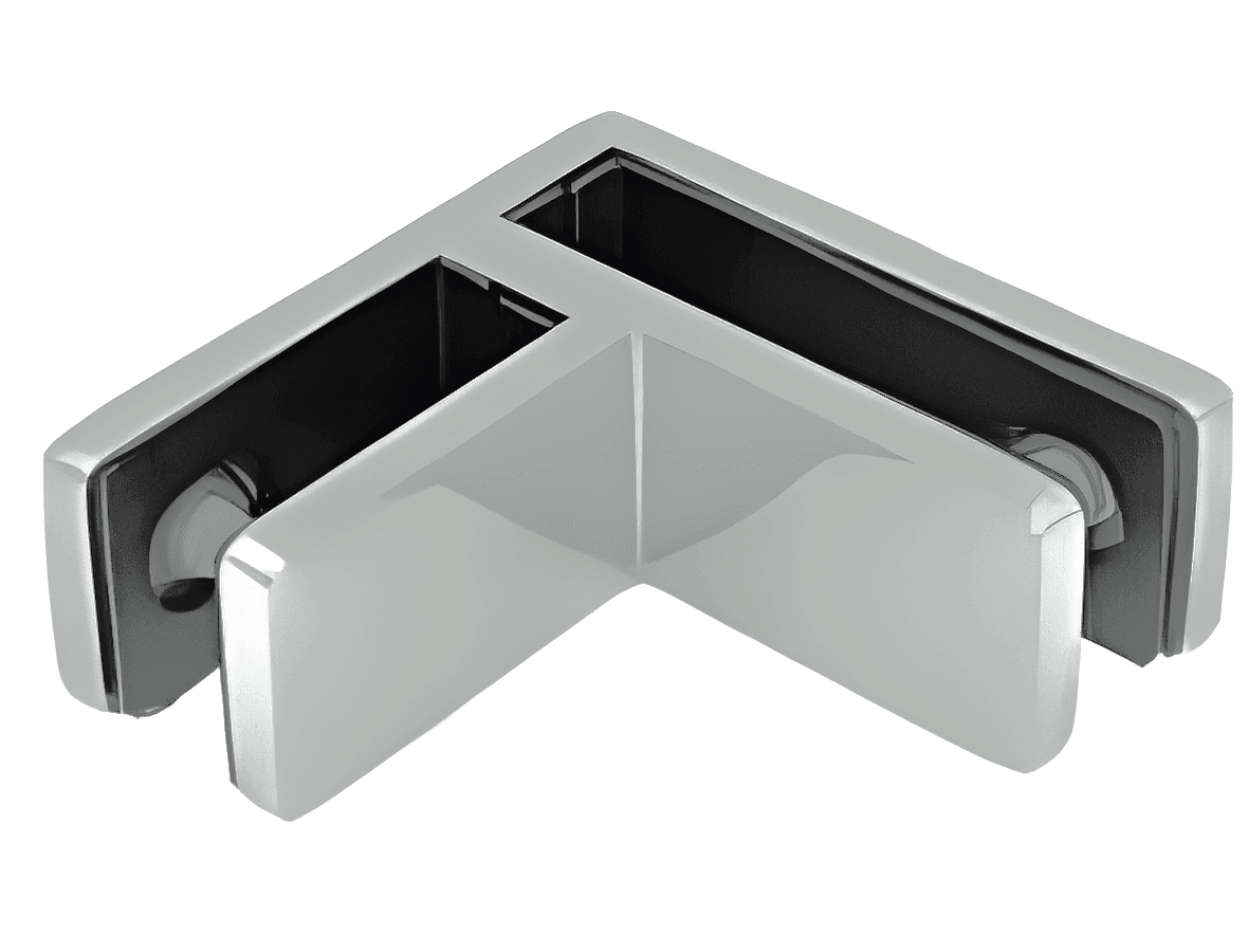 Glass to Glass Stiffener, 90 Degree - SWSTIFG-G90: satin brushed finish preview