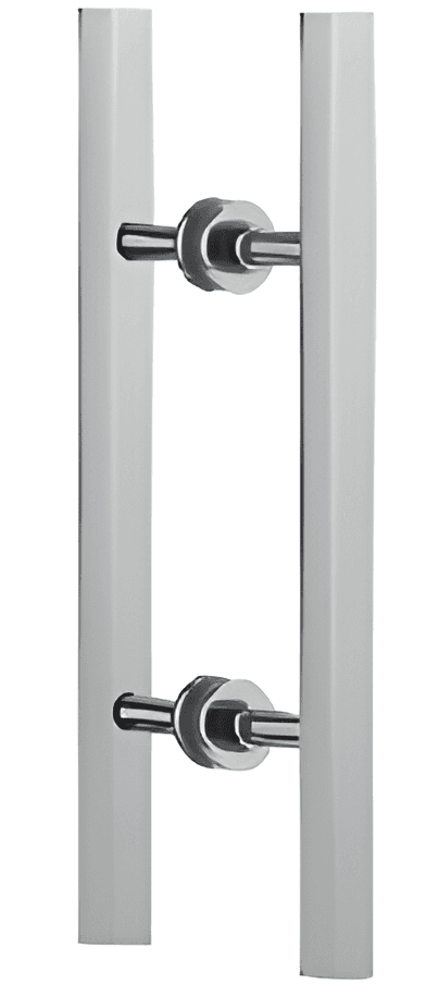 Square Back to Back Handle, Solid Brass - SWDH801SQ: Polished chrome