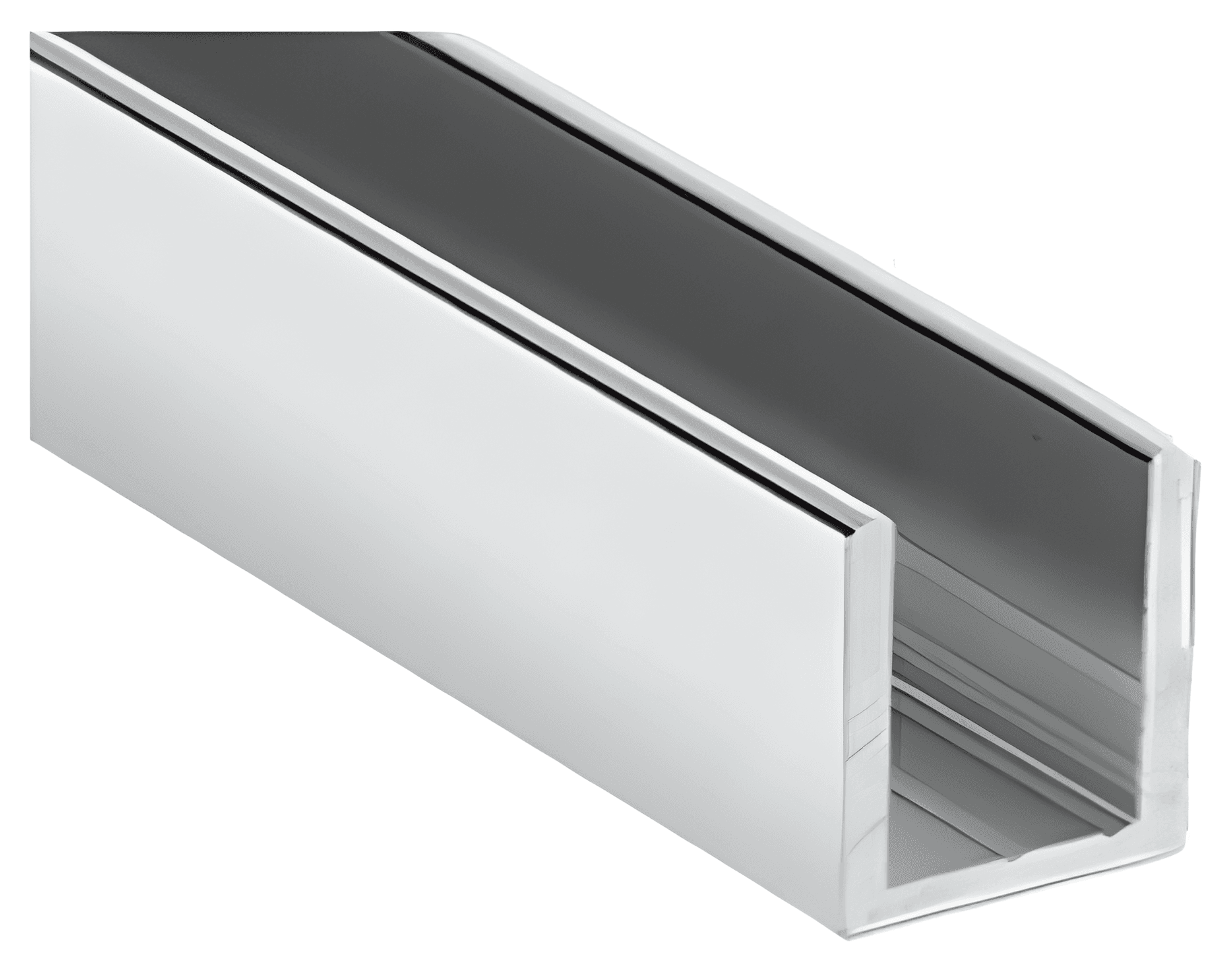 Glass U Channel, 20 x 17 x 20 - SWCH20X17X20: polished chrome finish preview