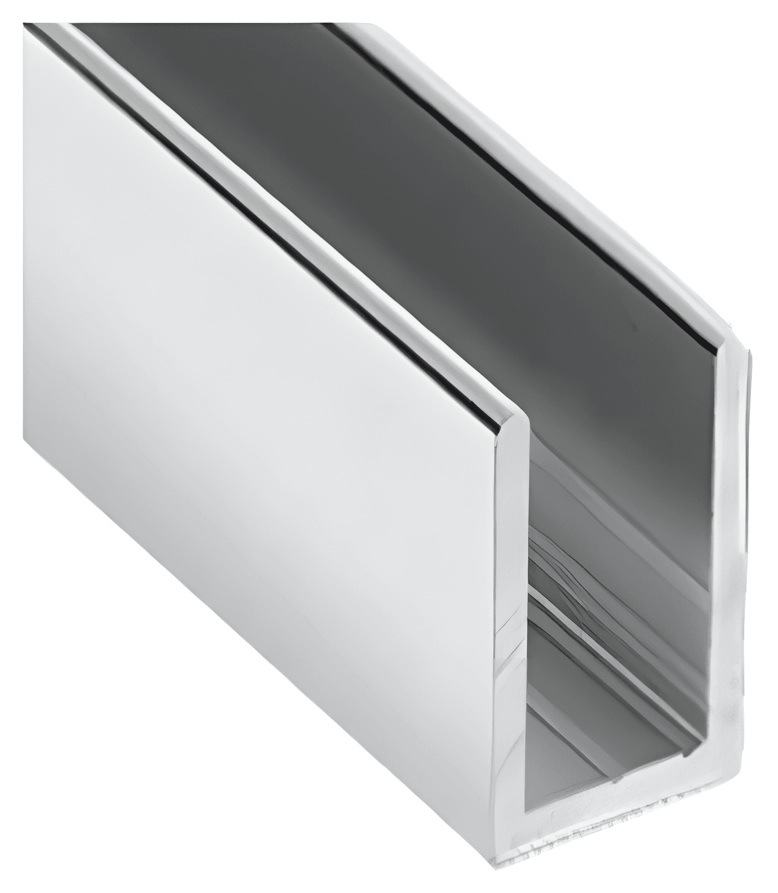 Glass U Channel, 40 x 17 x 40 - SWCH40X17X4026: polished chrome finish preview