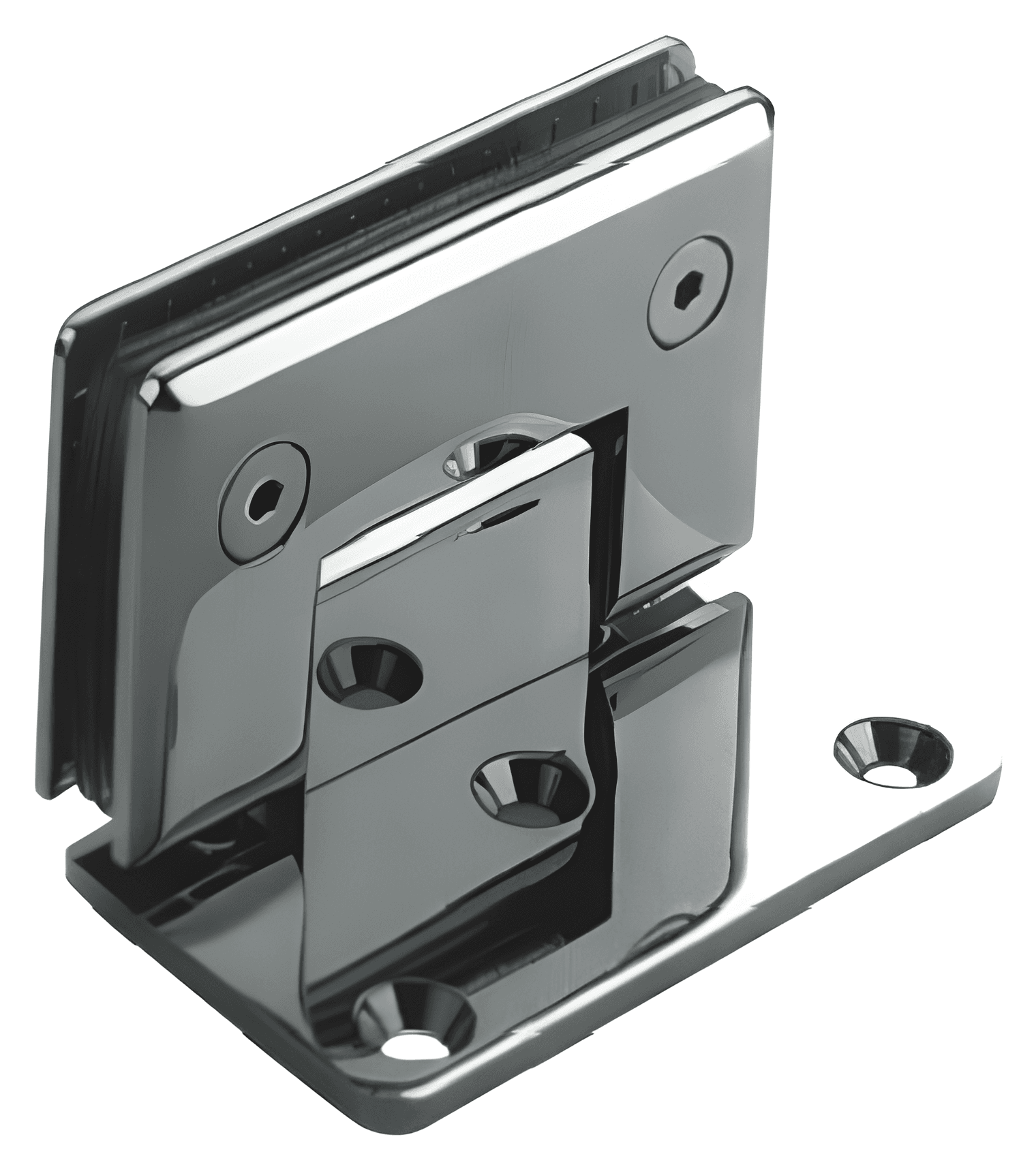 Wall to Glass Shower Hinge, Offset Back Plate with Bevel Edge - SWH8500-CSA: Polished chrome