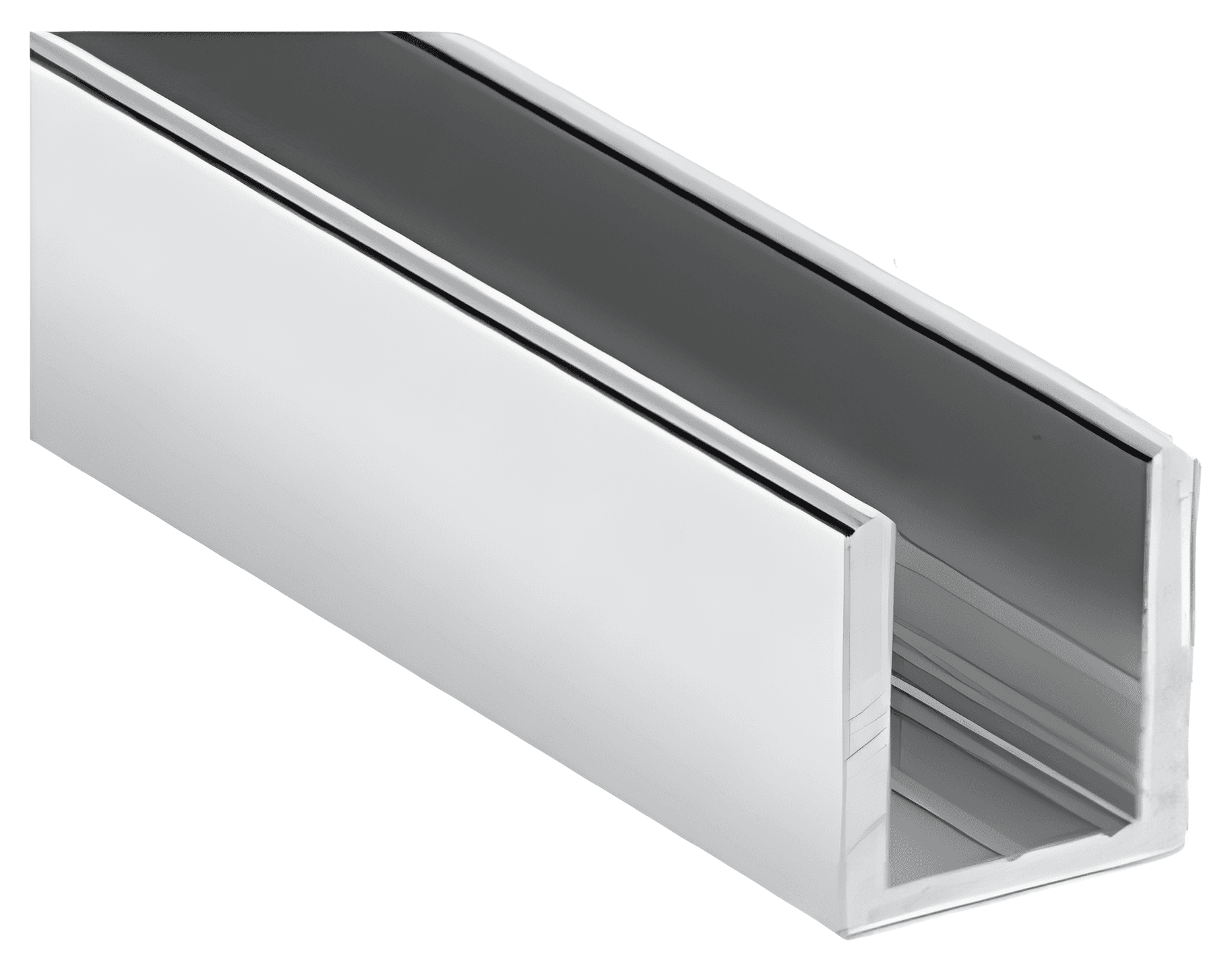Glass U Channel, 20 x 20 x 20 - SWCH20X20X20: polished chrome finish preview