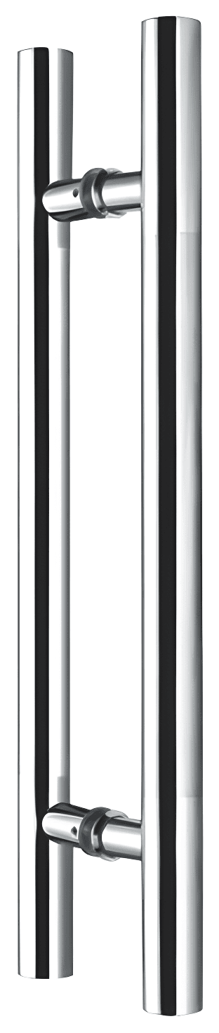 Glass Door Pull Handle, 300 mm Centre to Centre - SWDH801450 (C-C=300): Polished chrome