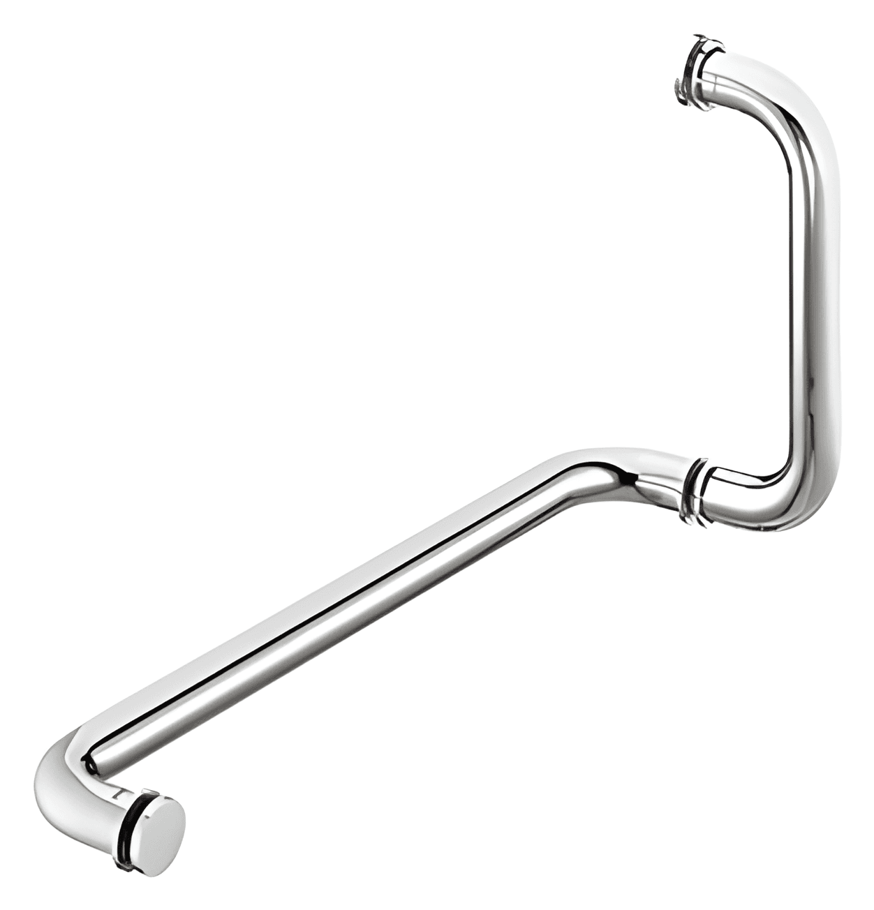 Both Sided Handle with Towel Rail, Solid Brass - SWDH801E: Polished chrome