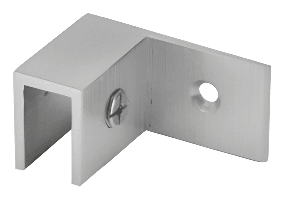 Glass to Wall Stiffener, 90 Degree - SWSB-M005L, polished chrome not pictured