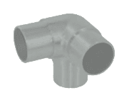 90 T degree 42.4 Tube Connector: satin brushed finish preview