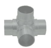Double T 90 degree 42.4 Tube Connector: satin brushed finish preview