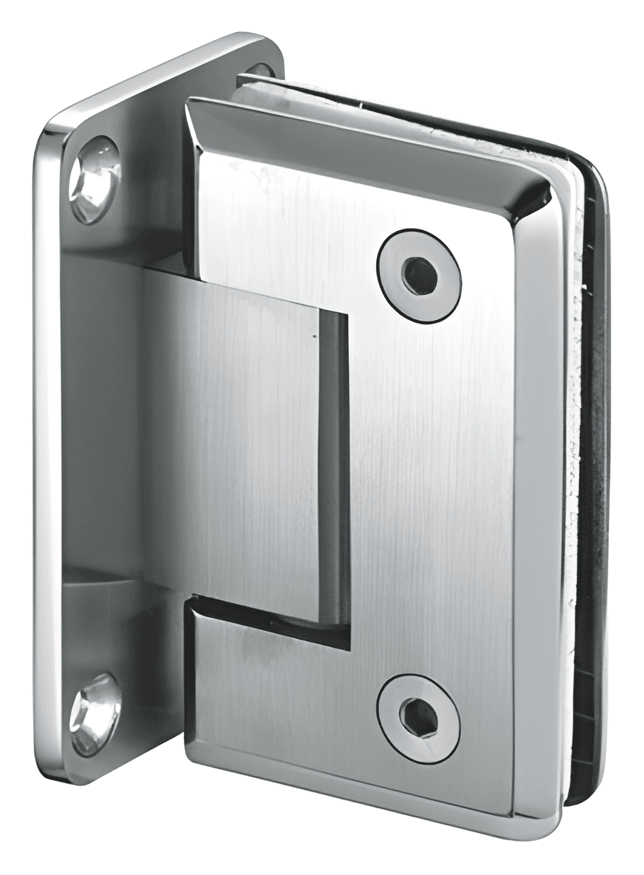 Wall to Glass Shower Hinge, Full Back Plate with Bevel Edge - SWH8500H-1: Polished chrome