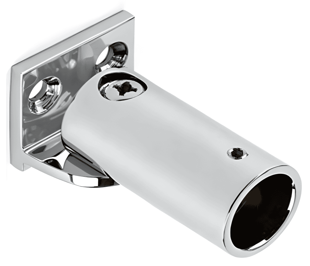 Adjustable End Wall Bracket, 19 mm Glass Shower Support Bar - SWSB-2A19: polished chrome finish preview