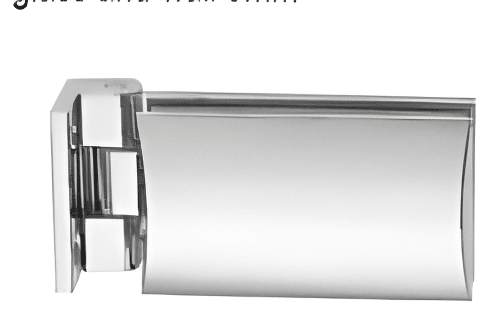 Wall mount glass to wall hinge, suitable for 8-10mm toughened glass: Polished chrome